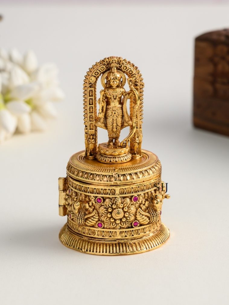 Lord Rama Antique Kum Kum Box AJPIK03396