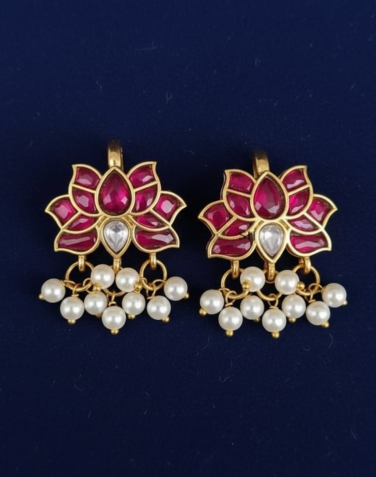 Lotus Jadau Bugadi Earrings