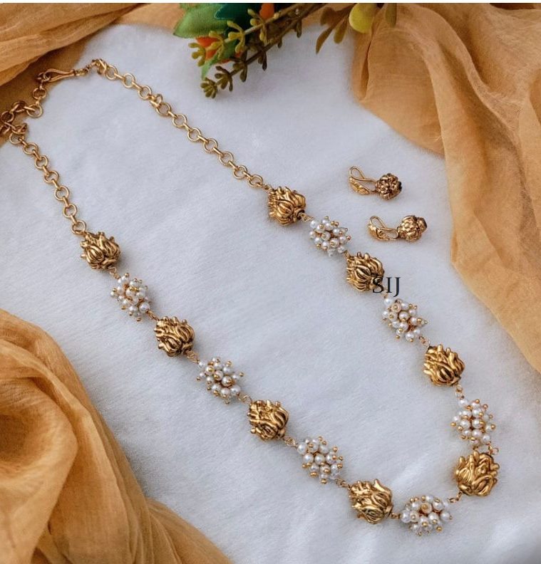 Nakshi Pearl Ball Long Necklace DEVIL00676