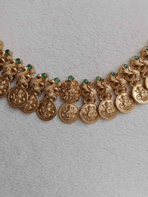 Peacock Lakshmi Coin Necklace SPAIN02621