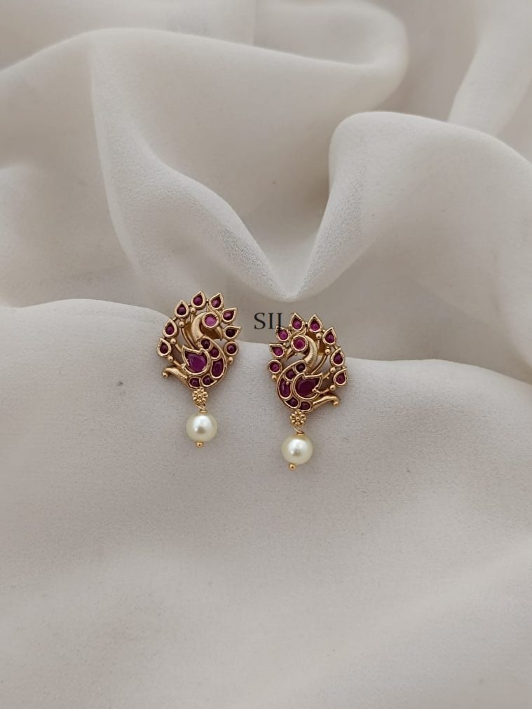 Peacock Ruby Earrings ARJIE02659