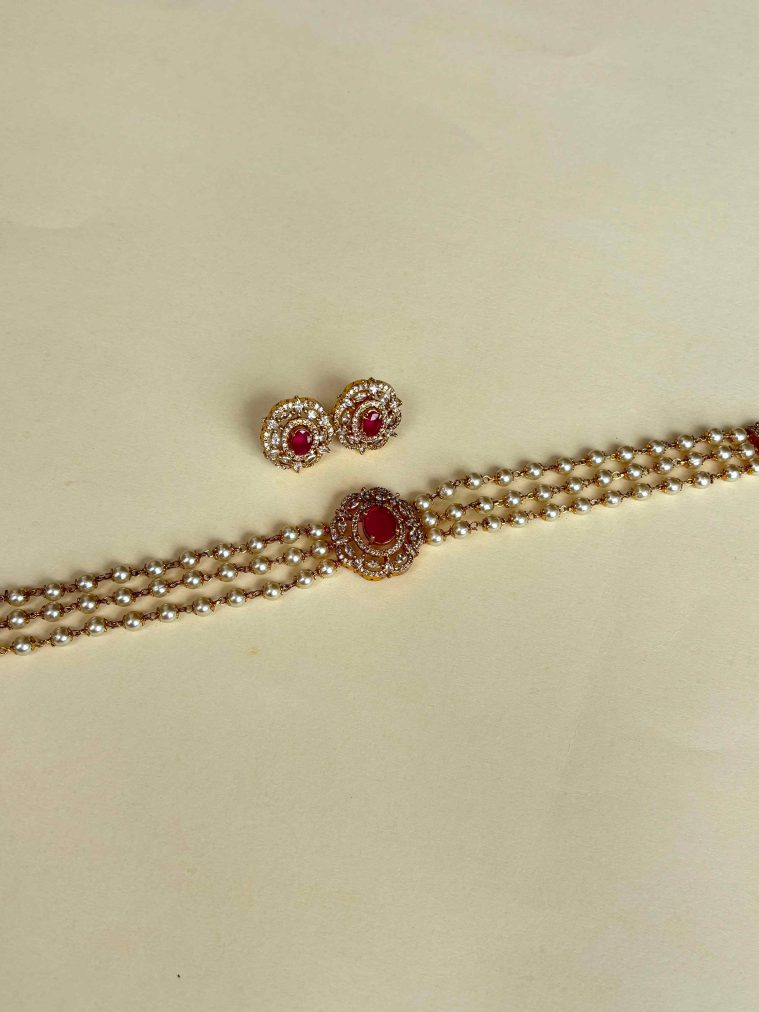 Pearl AD Ruby Choker SPAIC02639
