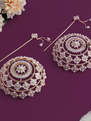 Pearl Stone Hair Bun Cage AADIHA01479