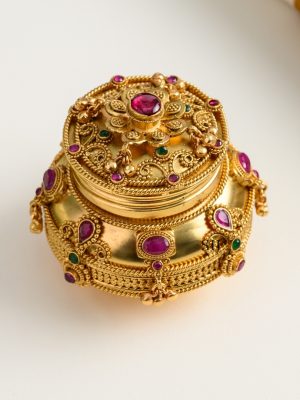 Pot Design Antique Kemp Kum Kum Box AJPIK03398