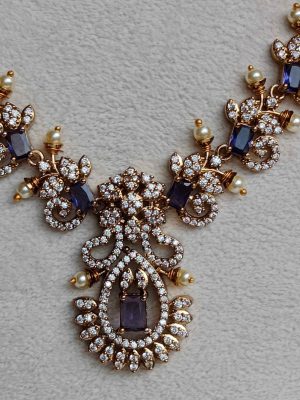 Purple AD Stone Necklace SPAIN02605