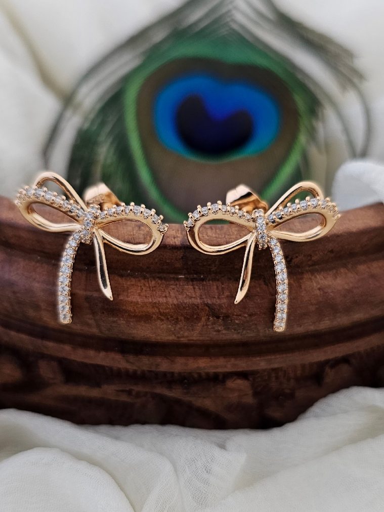 Rose Gold Bow Earrings CHEIE03110