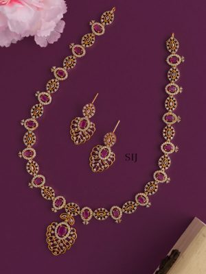 Ruby AD Stone Necklace AADIN01459