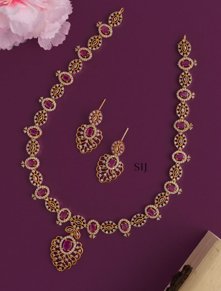 Ruby AD Stone Necklace AADIN01459