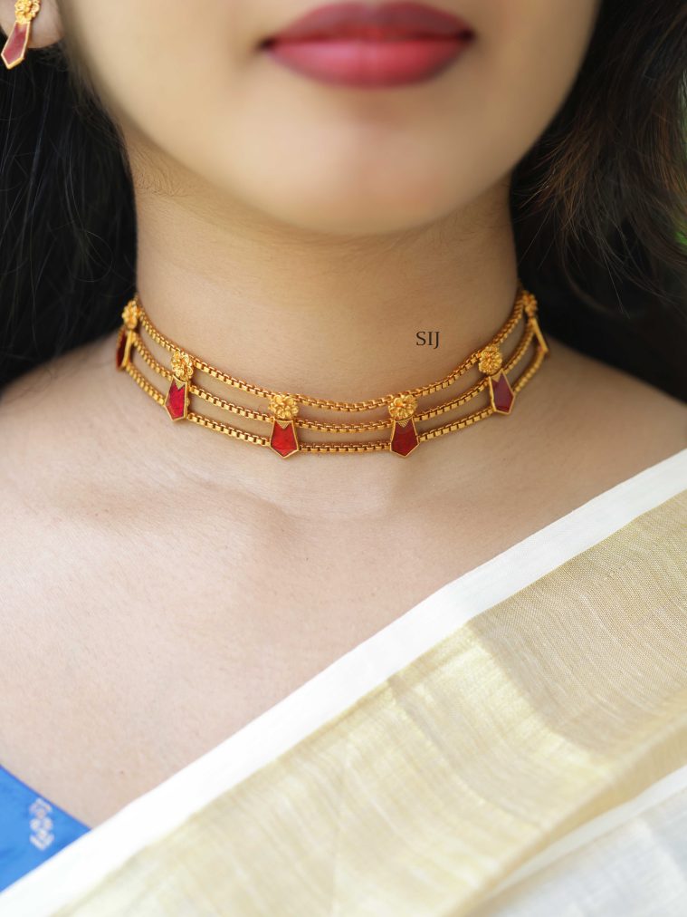 Ruby Palakka Choker VARIC01166
