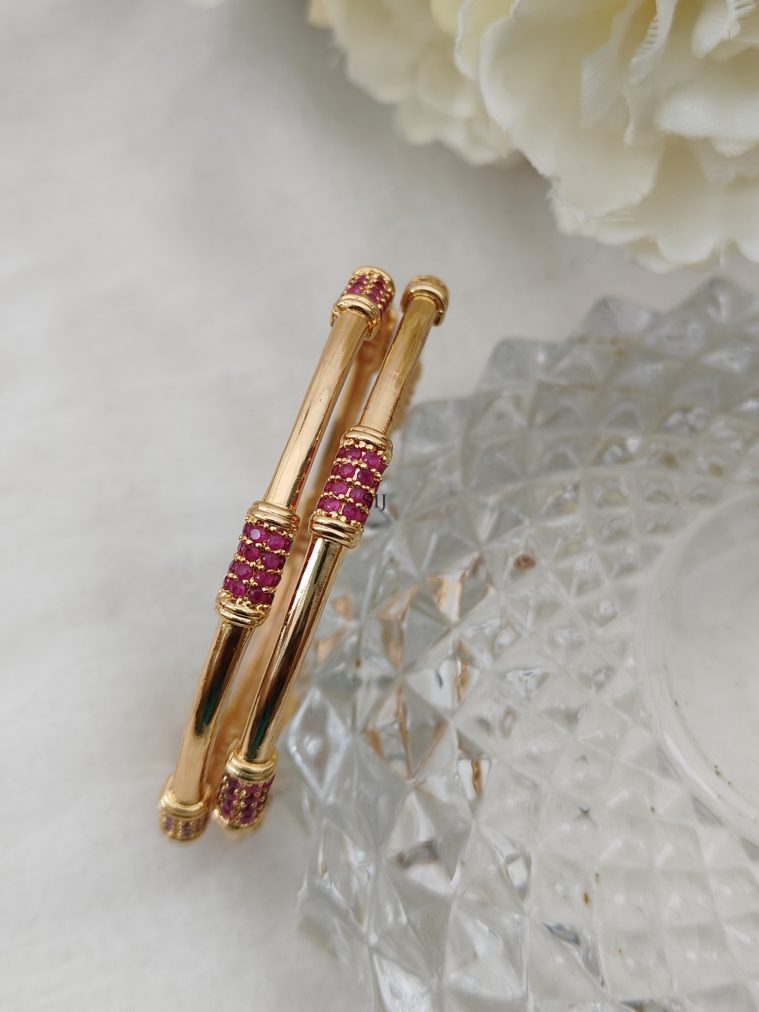 Ruby Stone Bangles DHEIB02617