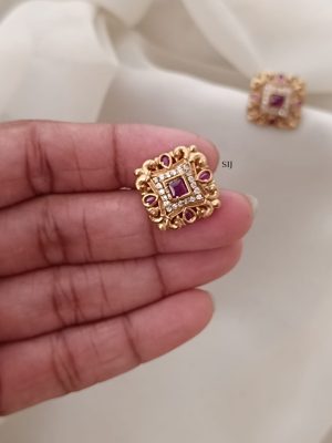 Ruby Stone Square Earstuds ARJIE02627