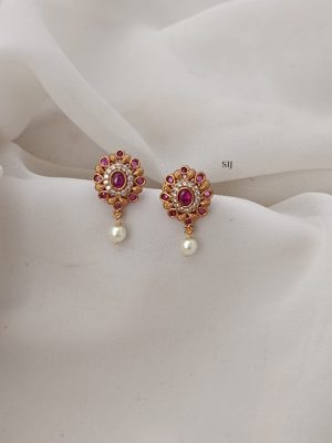 Ruby & White Stone Earrings ARJIE02626