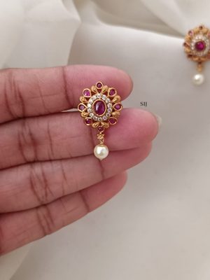 Ruby & White Stone Earrings ARJIE02626