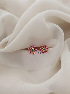 Ruby and Green Earstuds