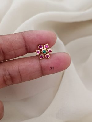 Ruby and Green Earstuds
