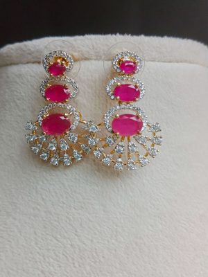Ruby and White Stone Necklace SPAIN02503