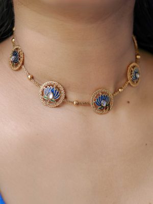 Sapphire Lotus Necklace VARIC01161