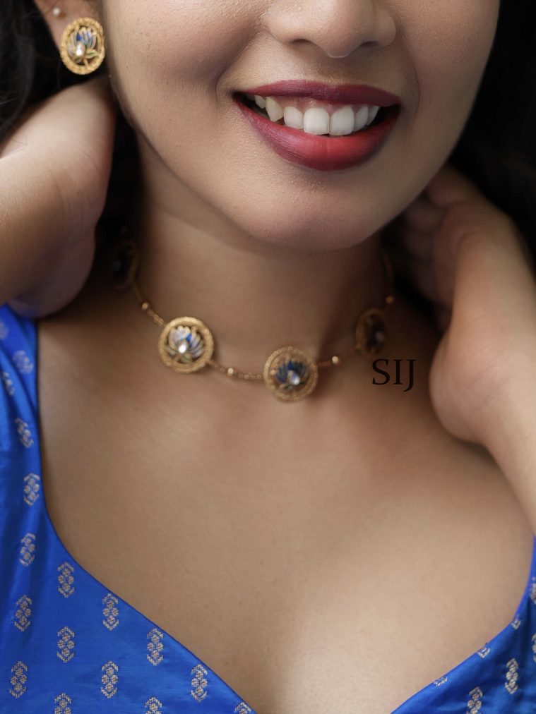 Sapphire Lotus Necklace VARIC01161