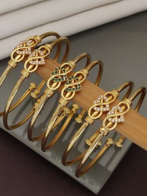 Set Of 3 Gold Plated Openable Bracelet Bangle ABDIB02262