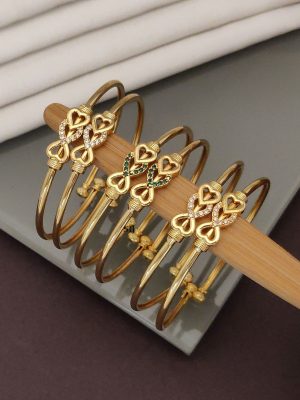 Set Of 3 Gold Plated Openable Bracelet Bangle ABDIB02263