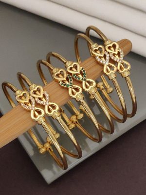 Set Of 3 Gold Plated Openable Bracelet Bangle ABDIB02263