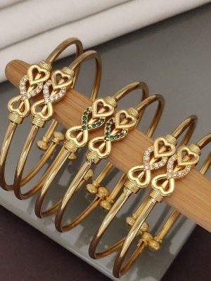 Set Of 3 Gold Plated Openable Bracelet Bangle ABDIB02263