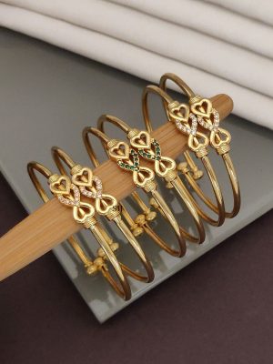 Set Of 3 Gold Plated Openable Bracelet Bangle ABDIB02263