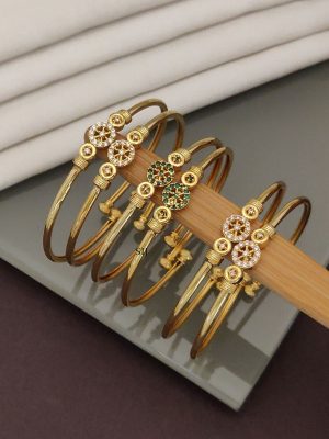 Set Of 3 Gold Plated Openable Bracelet Bangle ABDIB02265