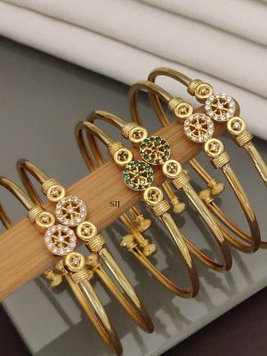 Set Of 3 Gold Plated Openable Bracelet Bangle ABDIB02265