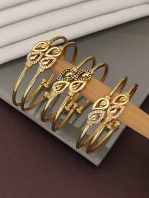 Set Of 3 Gold Plated Openable Bracelet Bangle ABDIB02266