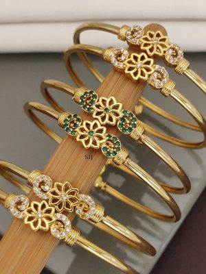 Set Of 3 Gold Plated Openable Bracelet Bangle ABDIB02267