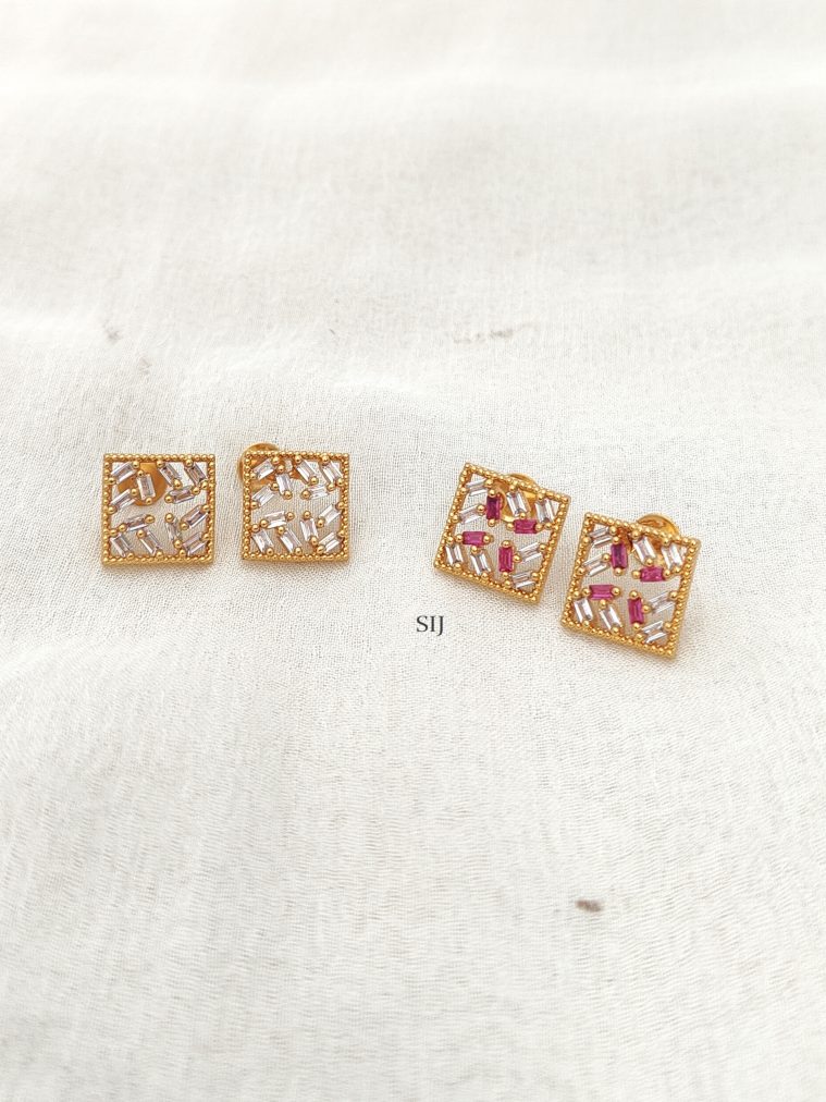 Square AD stone Earstuds DHEIE02580