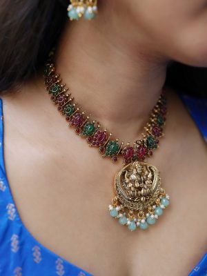 Stone Nakshi Necklace VARIN01155