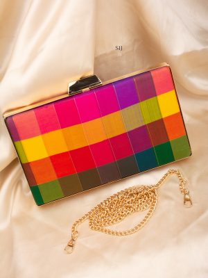 Tanjore Painted Silk Clutch Bag ALAIO00044