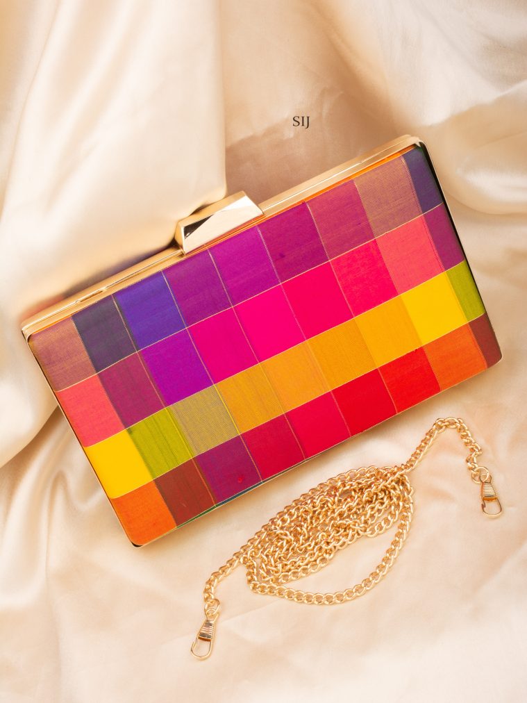 Tanjore Painted Silk Clutch Bag ALAIO00044