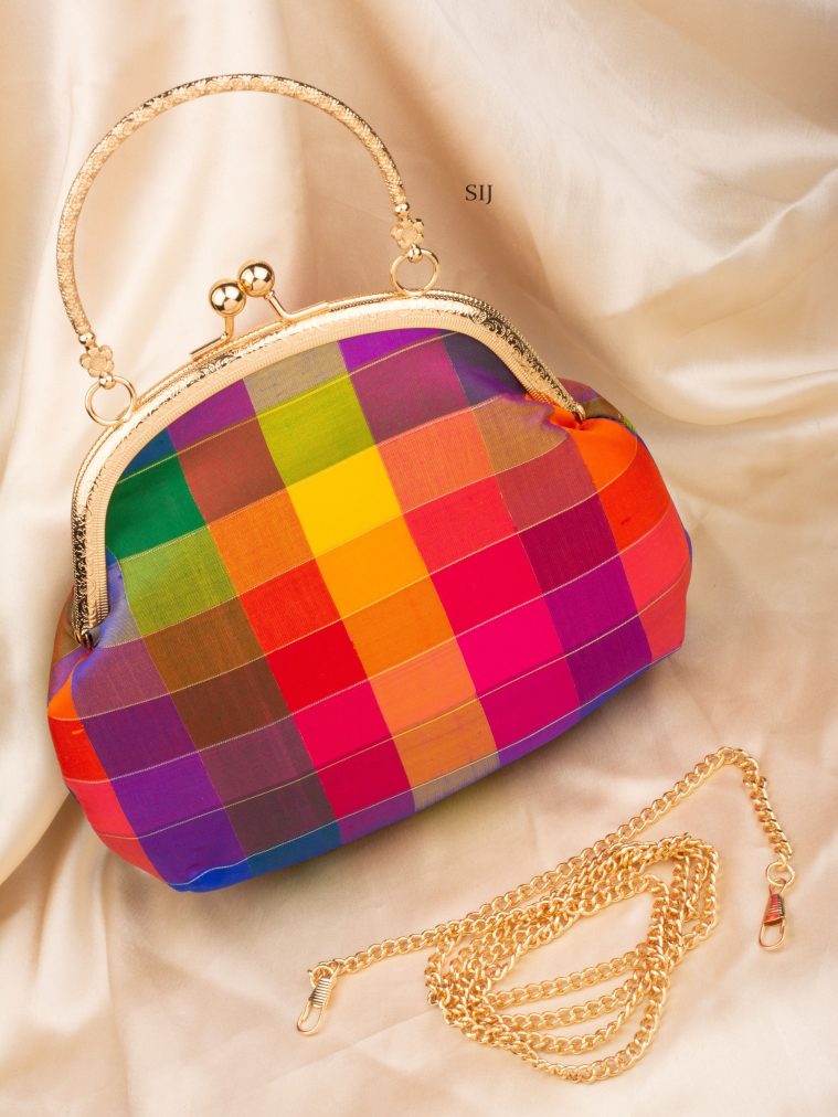 Tanjore Painted Silk Clutch Bag ALAIO00045
