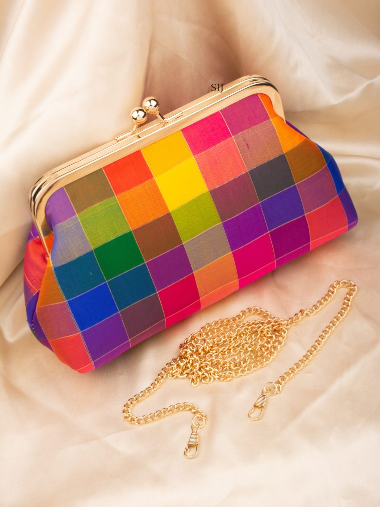 Tanjore Painted Silk Clutch Bag ALAIO00046