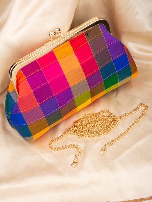 Tanjore Painted Silk Clutch Bag ALAIO00046
