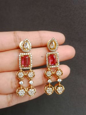 Two Layers Ruby AD Stone Necklace SPAIN02624