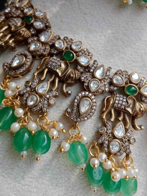 Victorian Green Beads Necklace SPAIN02617