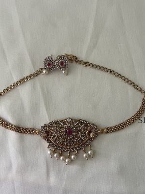 White And Ruby Stone Choker DIVIC00892