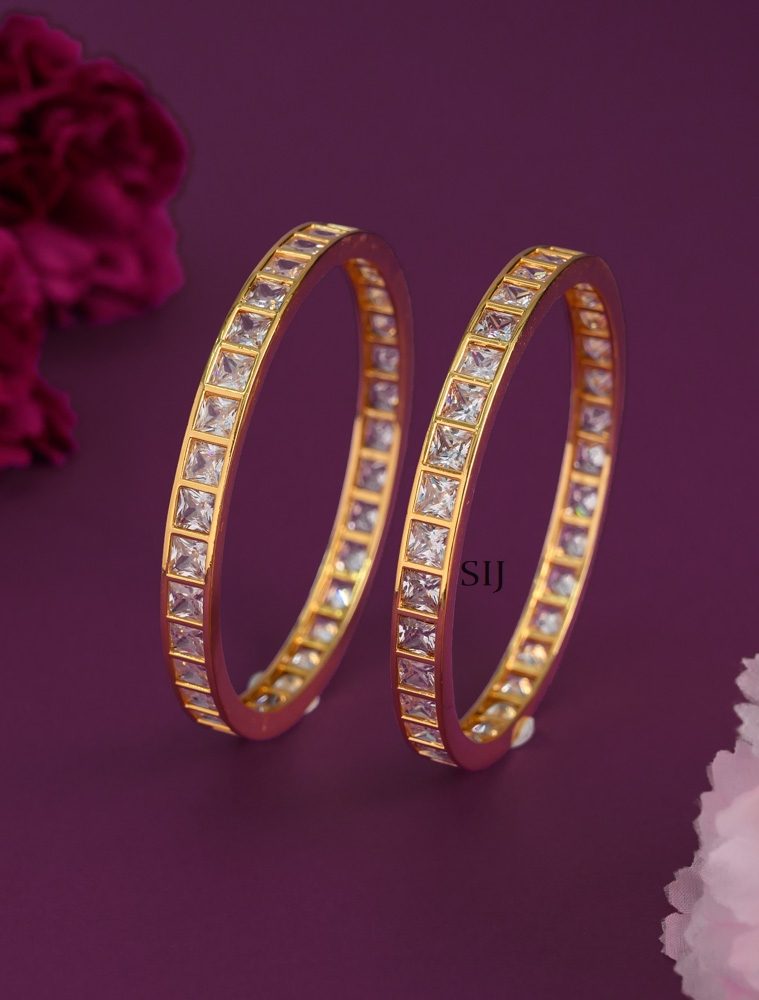 White Stone Bangles AADIB01467