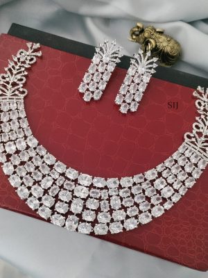 White Stone Bridal Necklace DEVIN00713
