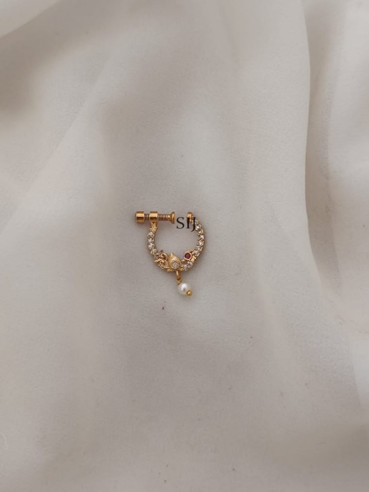 White Stone Bridal Nose Ring ARJIPN02673