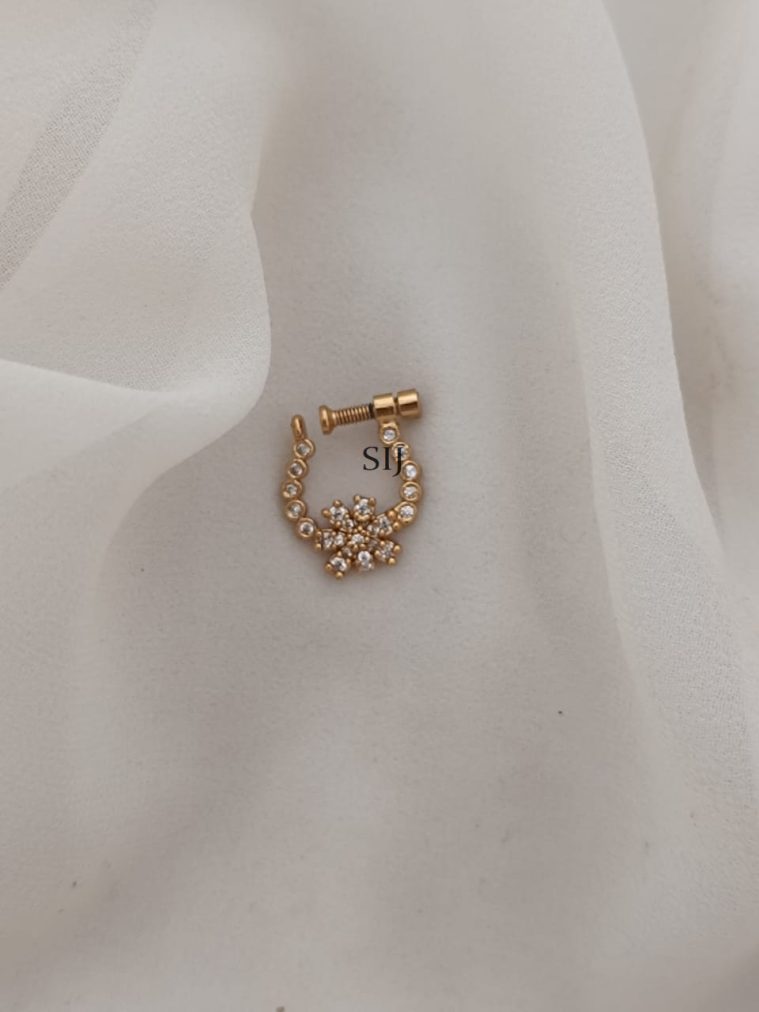 White Stone Bridal Nose Ring ARJIPN02676