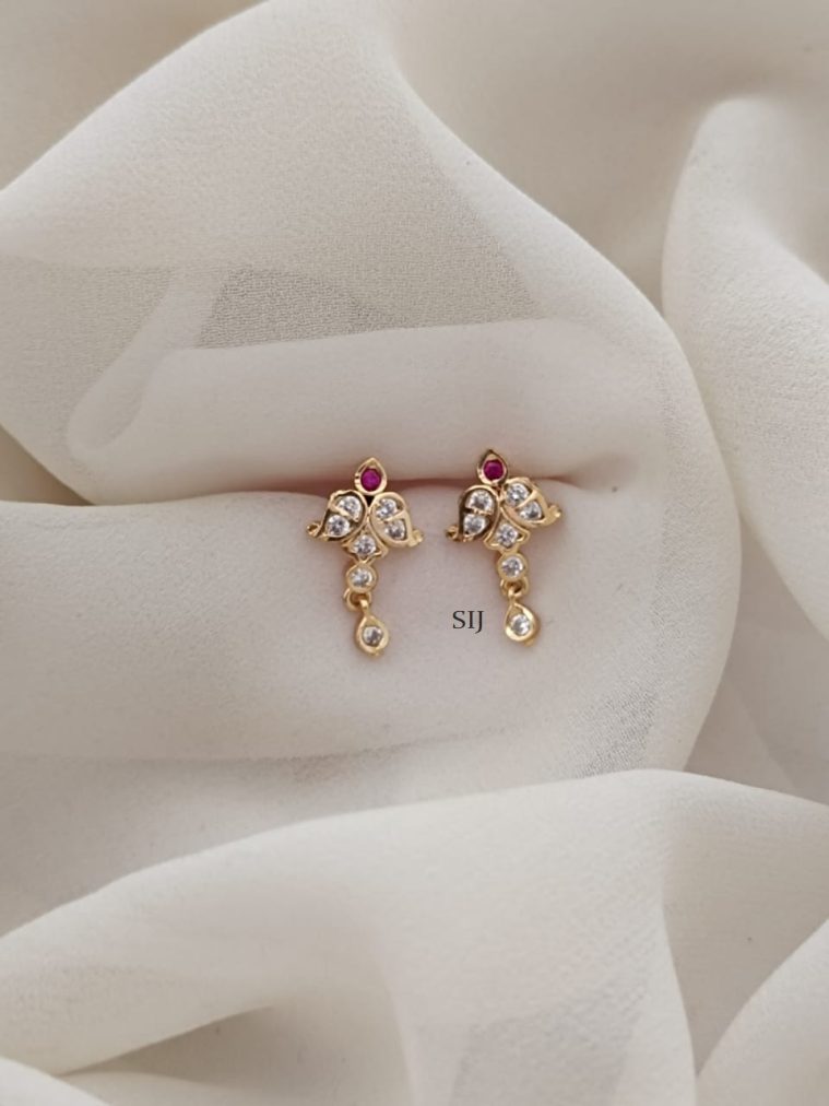 White Stone Earrings