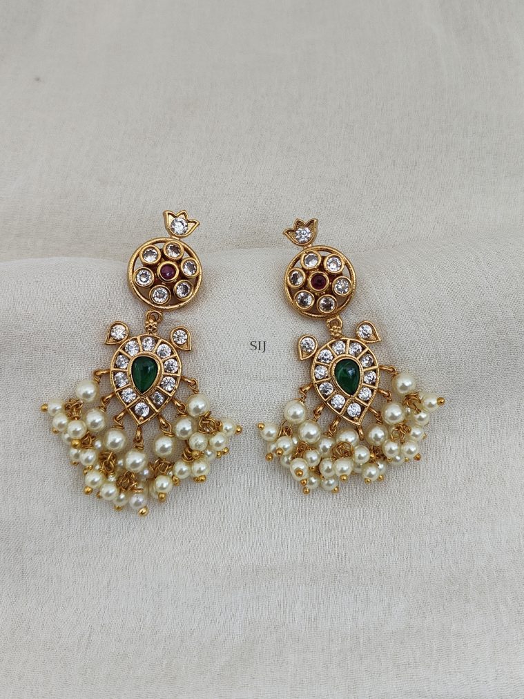 White Stone Guttapusalu Earrings DHEIE02606