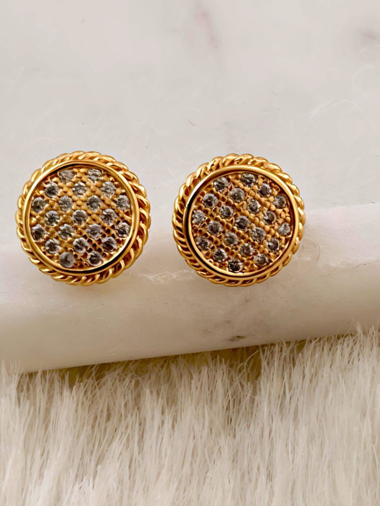 White Stones Stud Earrings SHADE00702