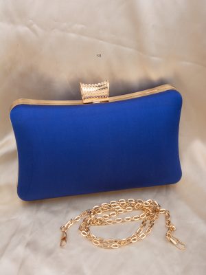 Tanjore Painted Pure Blue Silk Clutch Bag ALAIO00062